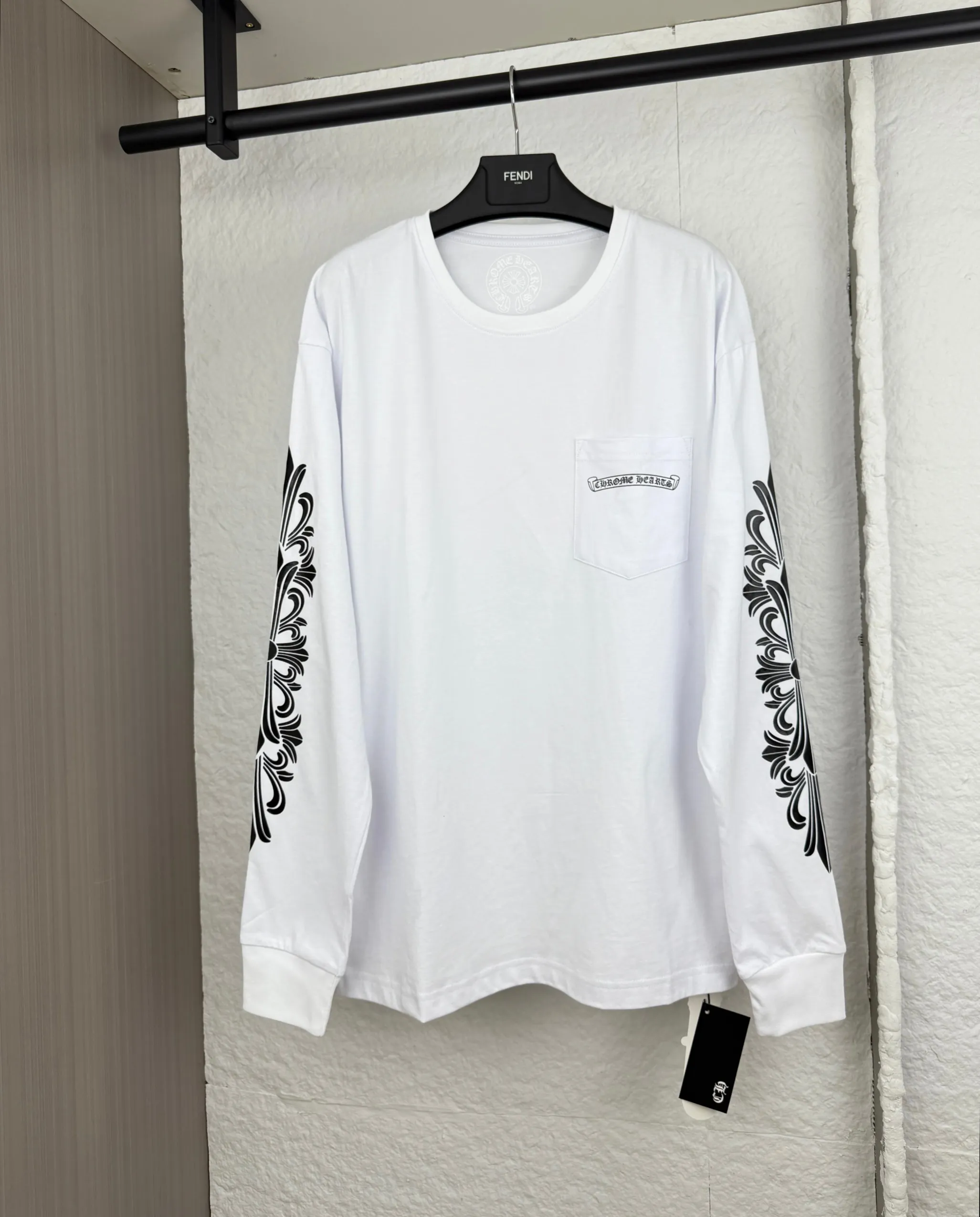 P300 Chrome Hearts Chrome Hearts Unicorn Arm Graffiti Print T-Shirt Long Sleeve S/M/L